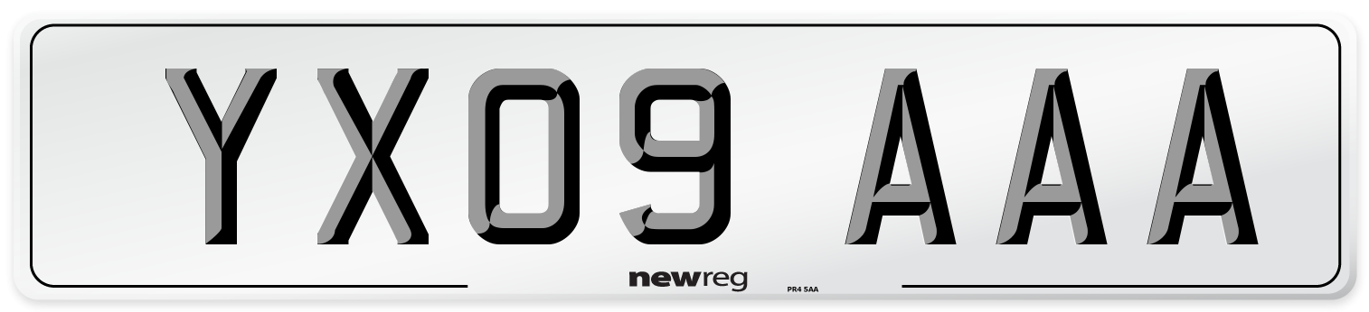 YX09 AAA Number Plate from New Reg